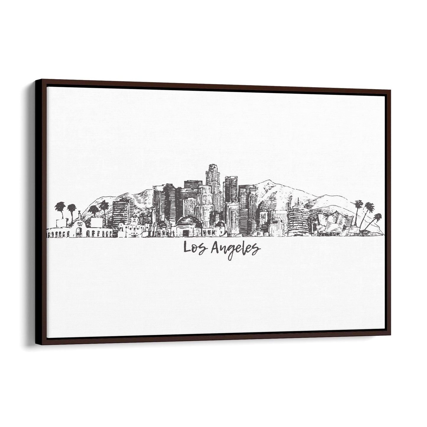 Los Angeles California Cityscape Drawing Wall Art #1 - The Affordable Art Company