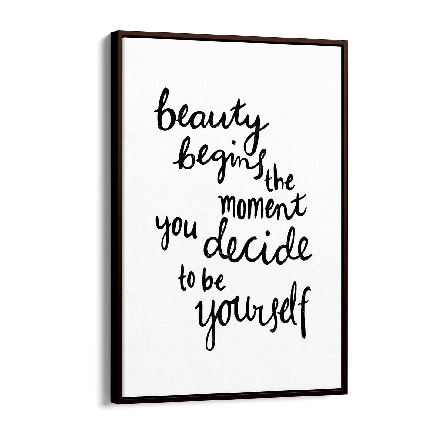 "Beauty Begins..." Bedroon Fashion Quote Wall Art - The Affordable Art Company