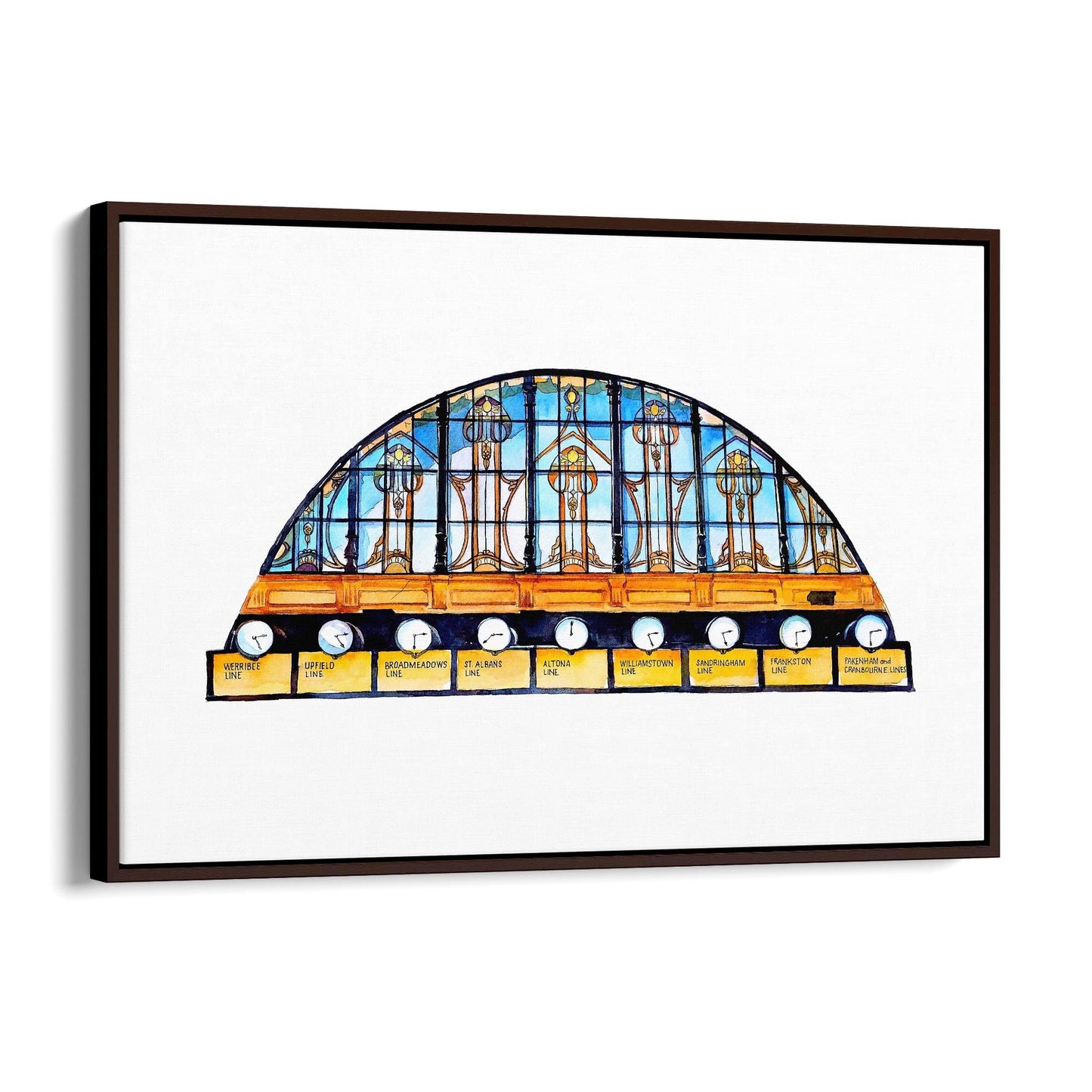 Flinders Street Station Clocks Painting Wall Art - The Affordable Art Company