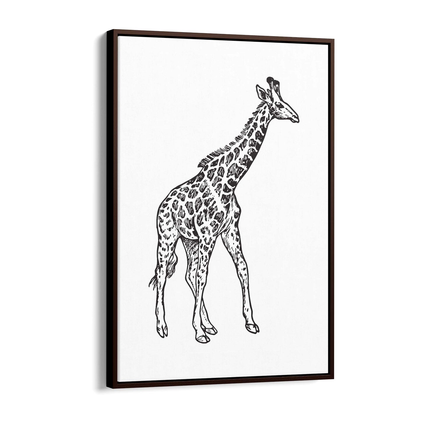 Detailed Giraffe Drawing Safari Animal Wall Art - The Affordable Art Company