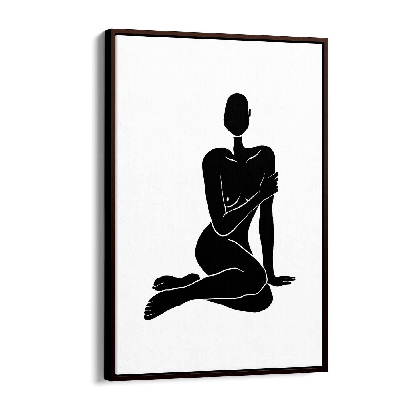 Minimal Female Nude Abstract Black Wall Art - The Affordable Art Company