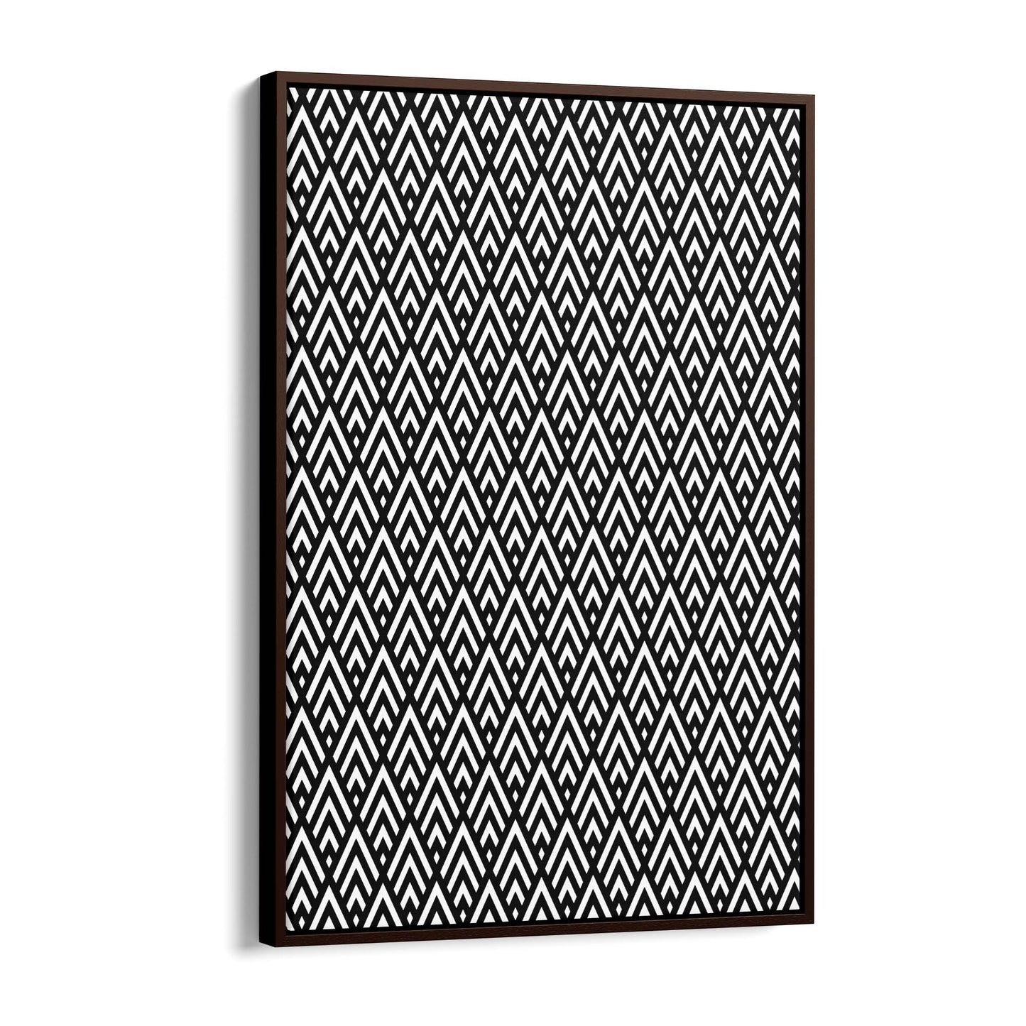 Geometric Pattern Abstract Black & White Wall Art #1 - The Affordable Art Company