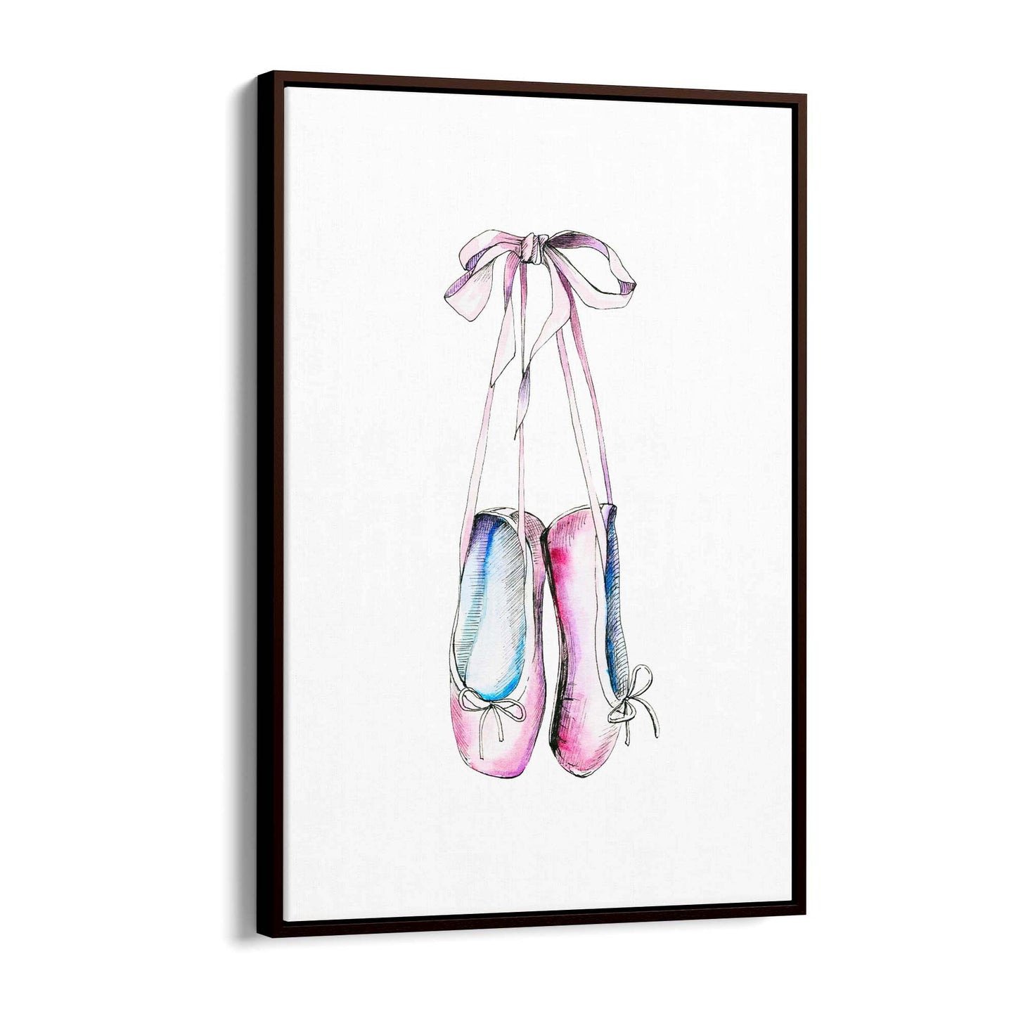 Cute Ballet Shoes Girls Bedroom Pink Wall Art - The Affordable Art Company