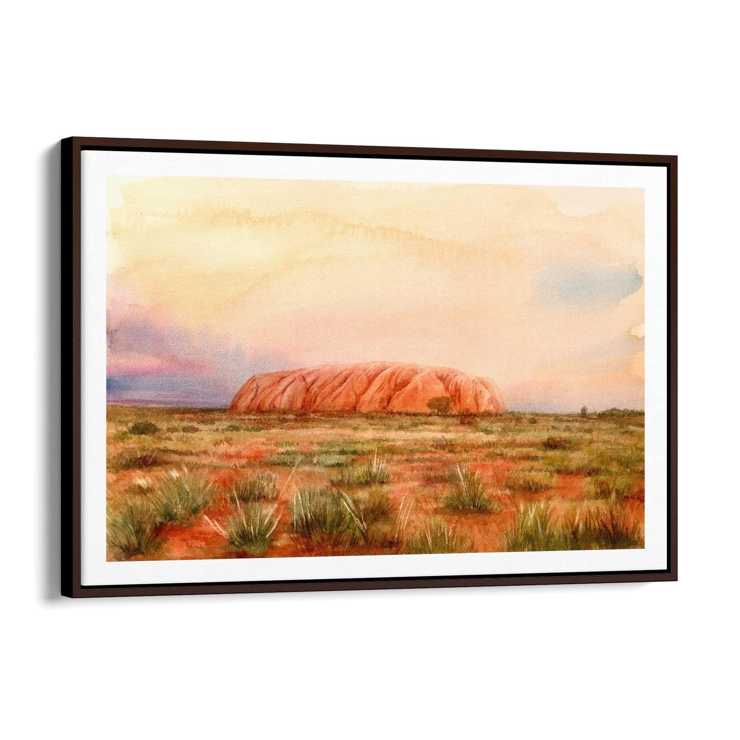 Uluru Watercolour Painting Australian Wall Art - The Affordable Art Company