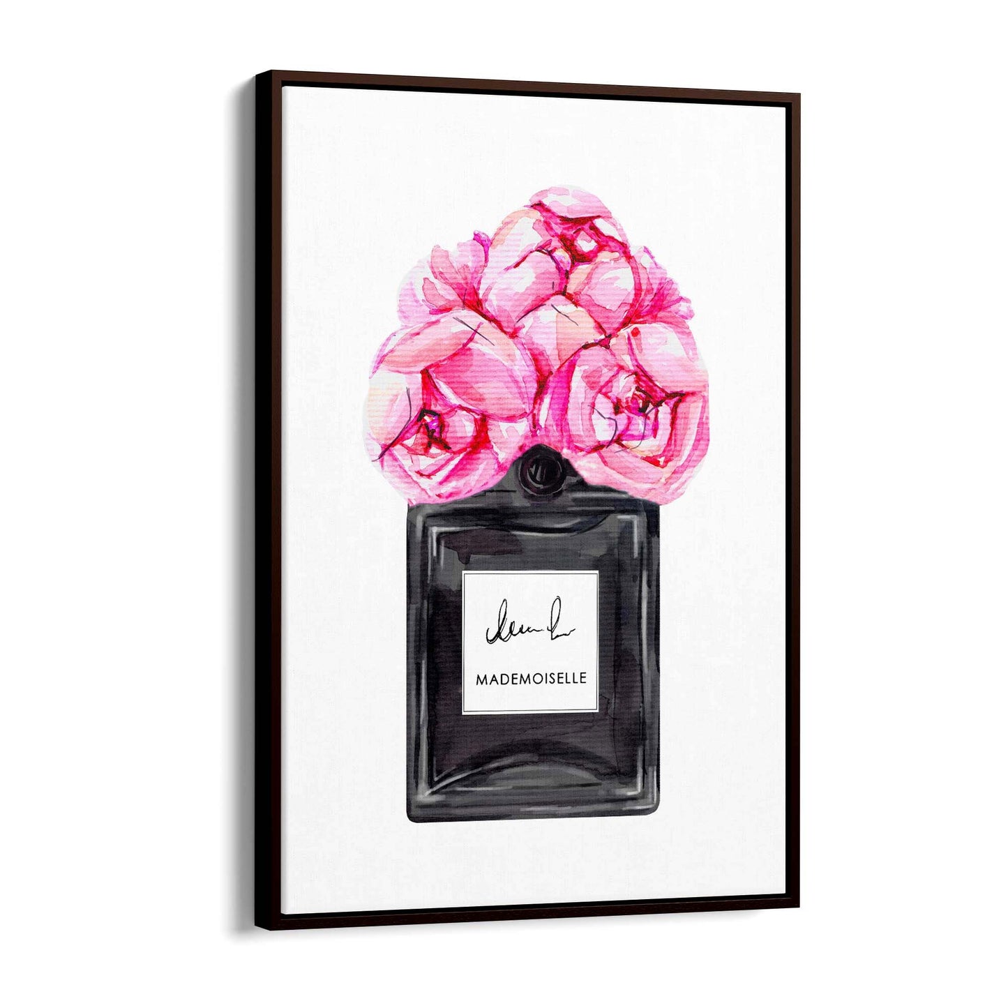 Pink Floral Perfume Bottle Fashion Flowers Wall Art #4 - The Affordable Art Company