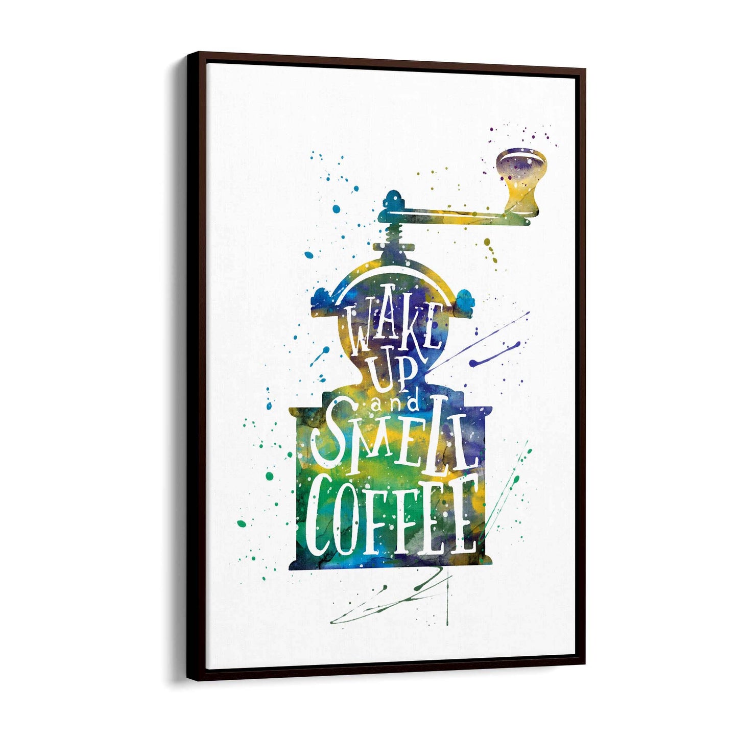 "Wake Up" Cafe Coffee Kitchen Morning Wall Art - The Affordable Art Company