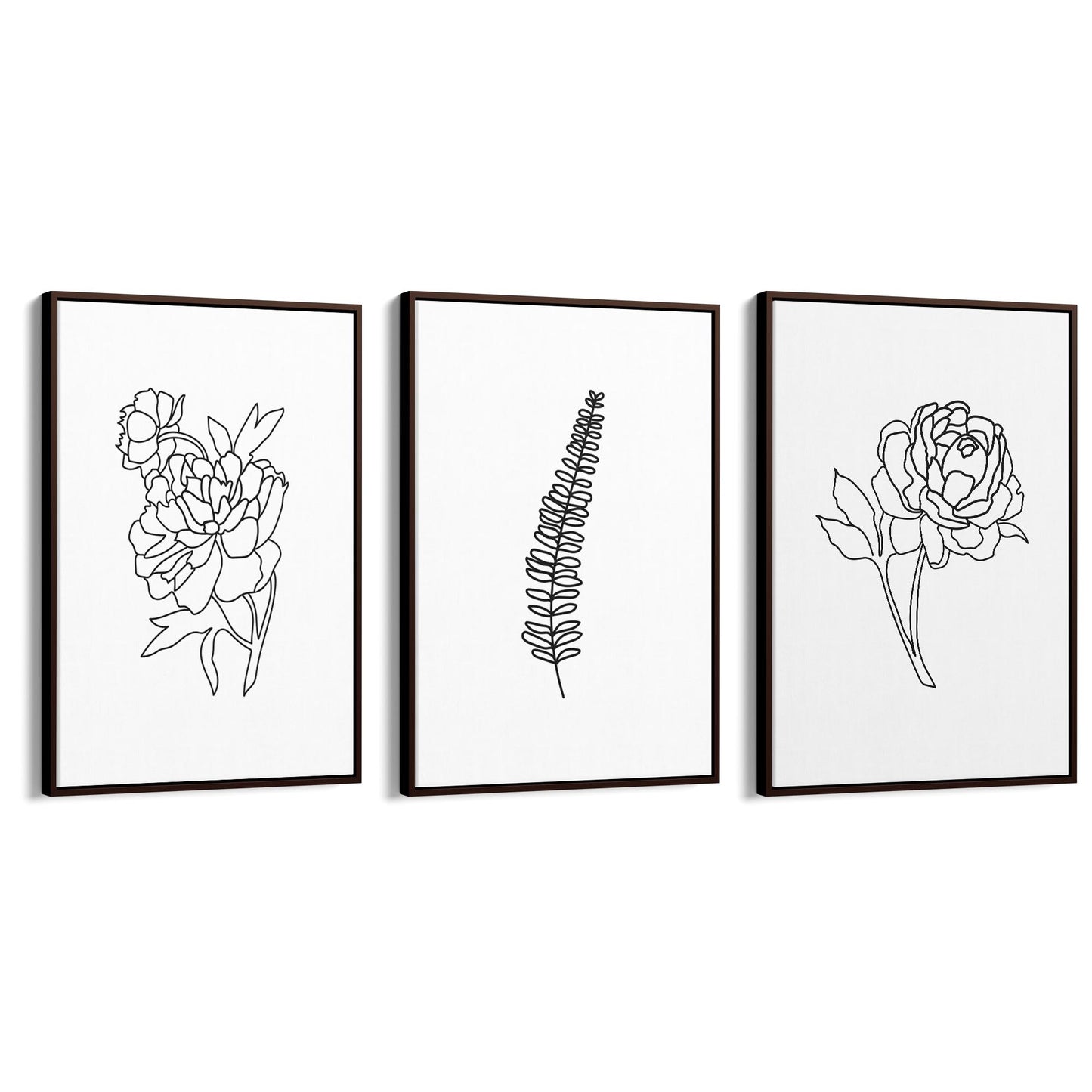 Set of Minimal Plant Abstract Hallway Wall Art #3 - The Affordable Art Company
