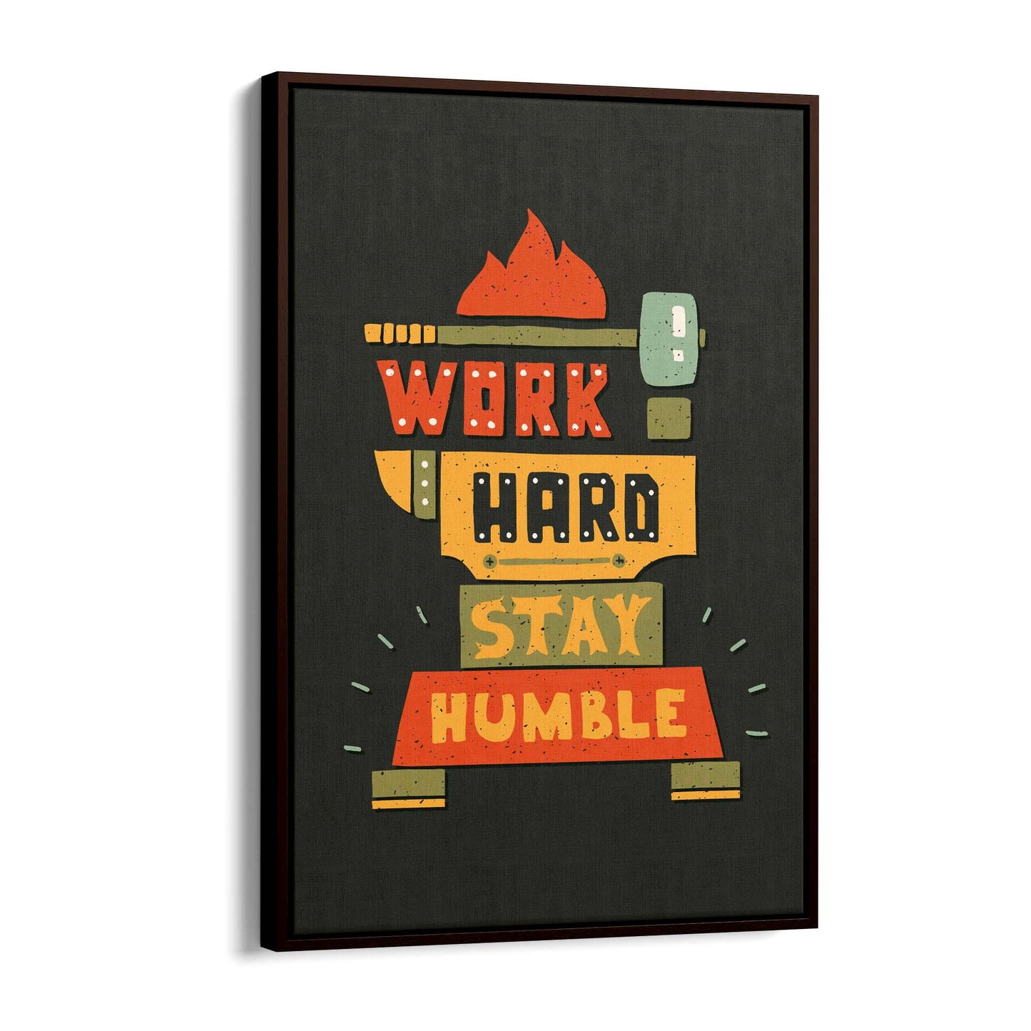 "Work Hard Stay Humble" Office Quote Wall Art - The Affordable Art Company