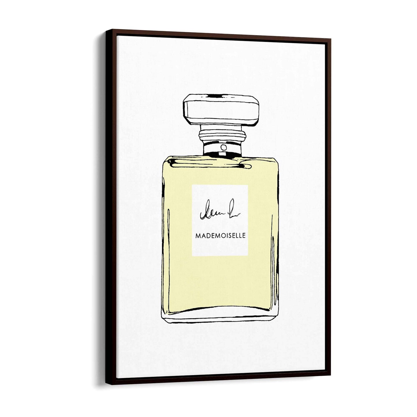 Yellow Minimal Perfume Bottle Fashion Wall Art - The Affordable Art Company