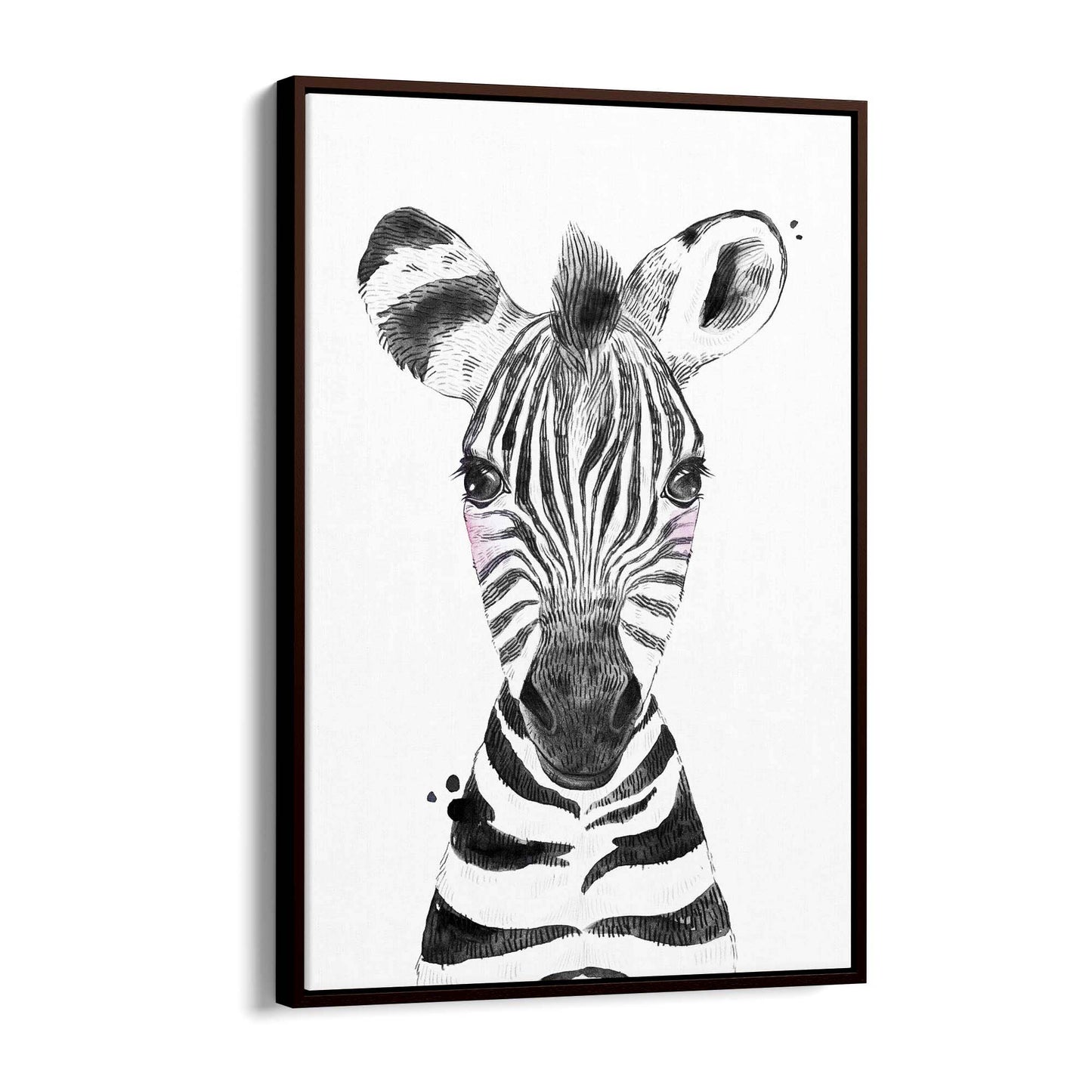 Cute Blushing Baby Zebra Nursery Animal Wall Art - The Affordable Art Company