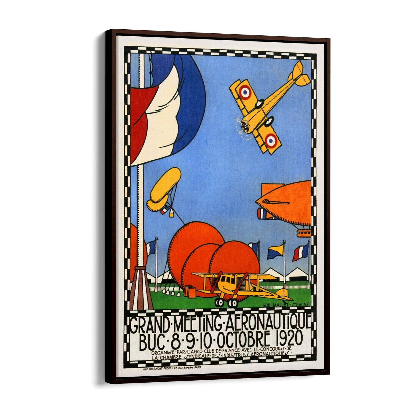 French Air Show Vintage Advert Pilot Wall Art - The Affordable Art Company