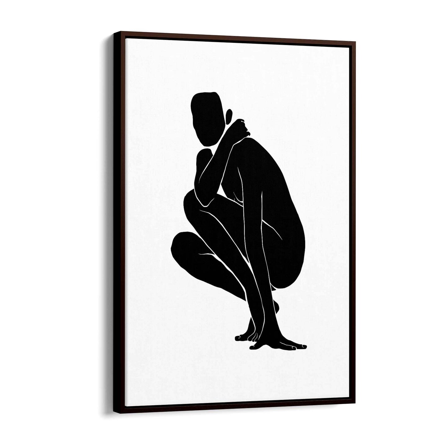 Nude Female Form Abstract Minimal Black Wall Art #3 - The Affordable Art Company