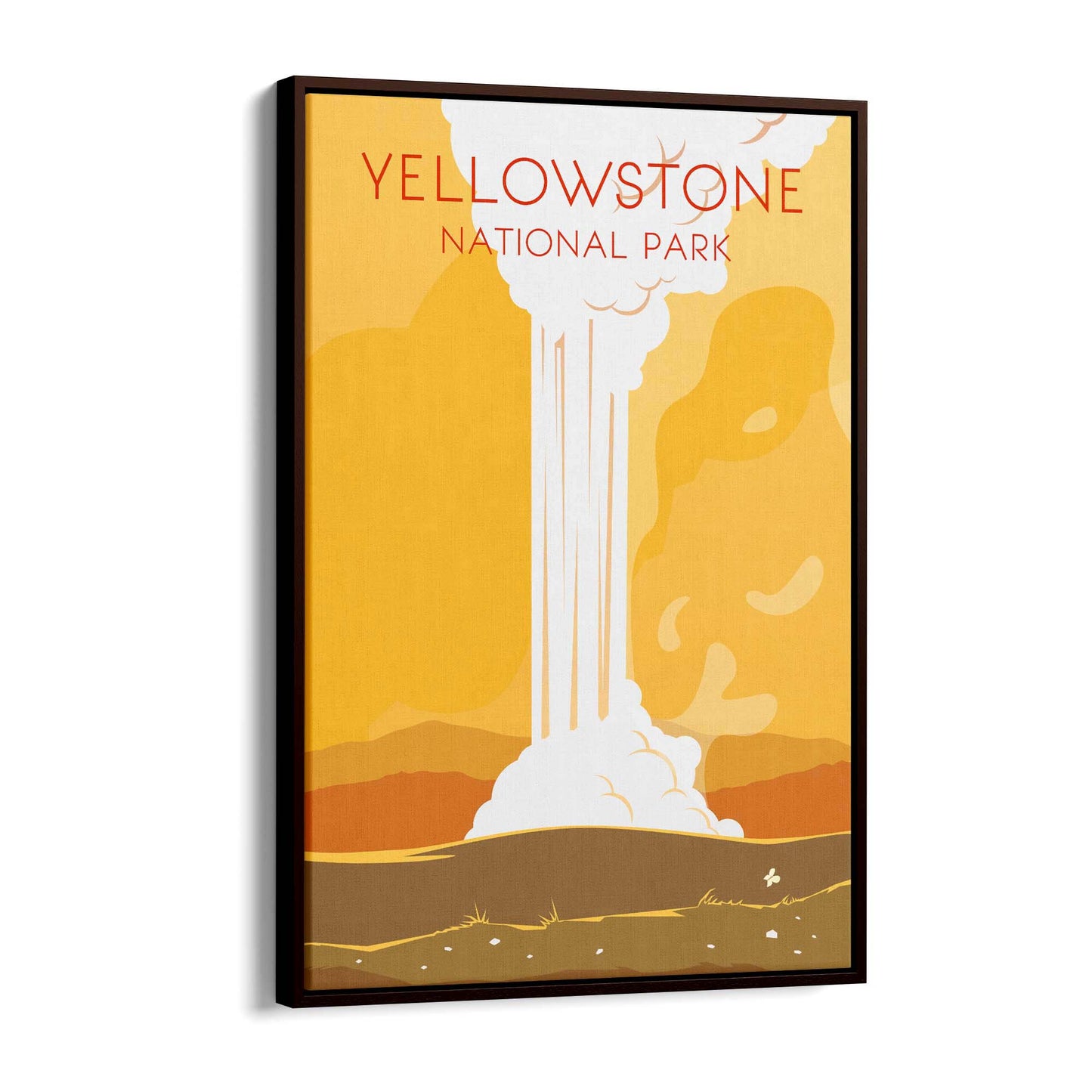 Retro Yellowstone USA Vintage Travel Wall Art - The Affordable Art Company