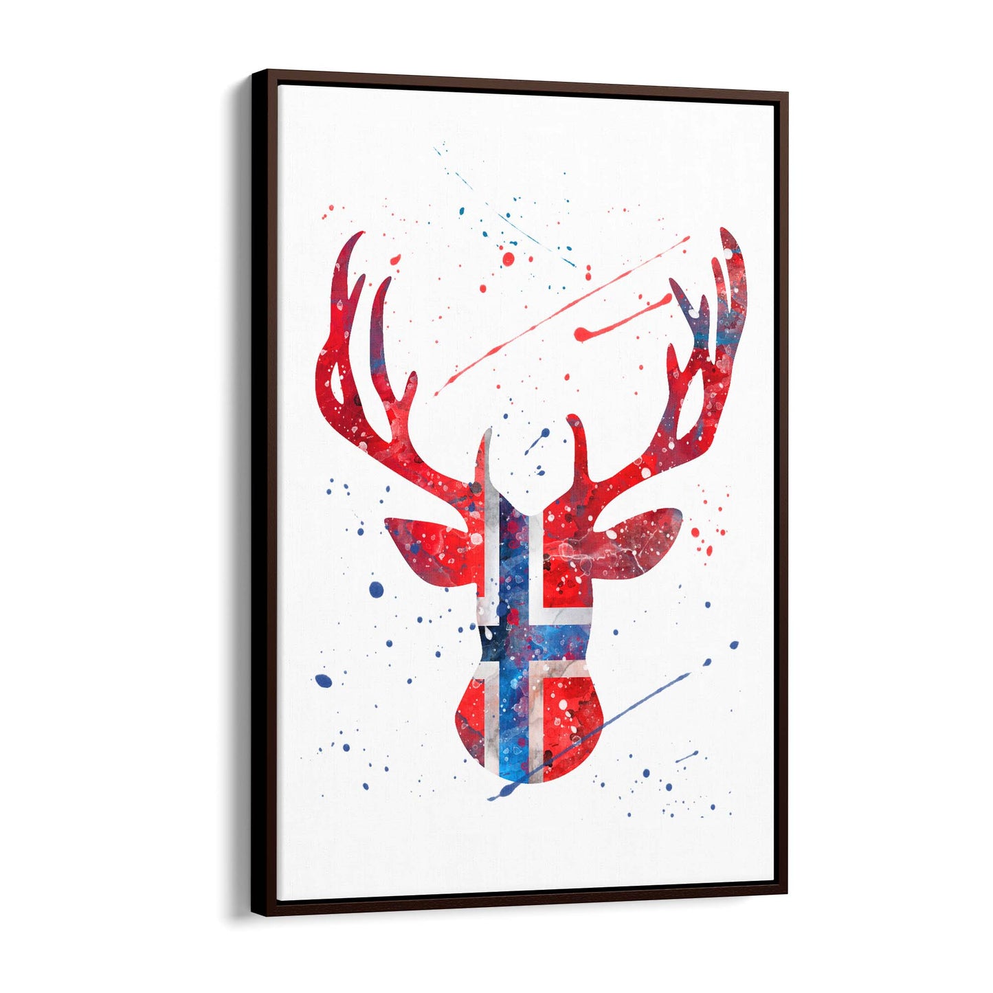 Norwegian Flag Deer Painting Wall Art - The Affordable Art Company