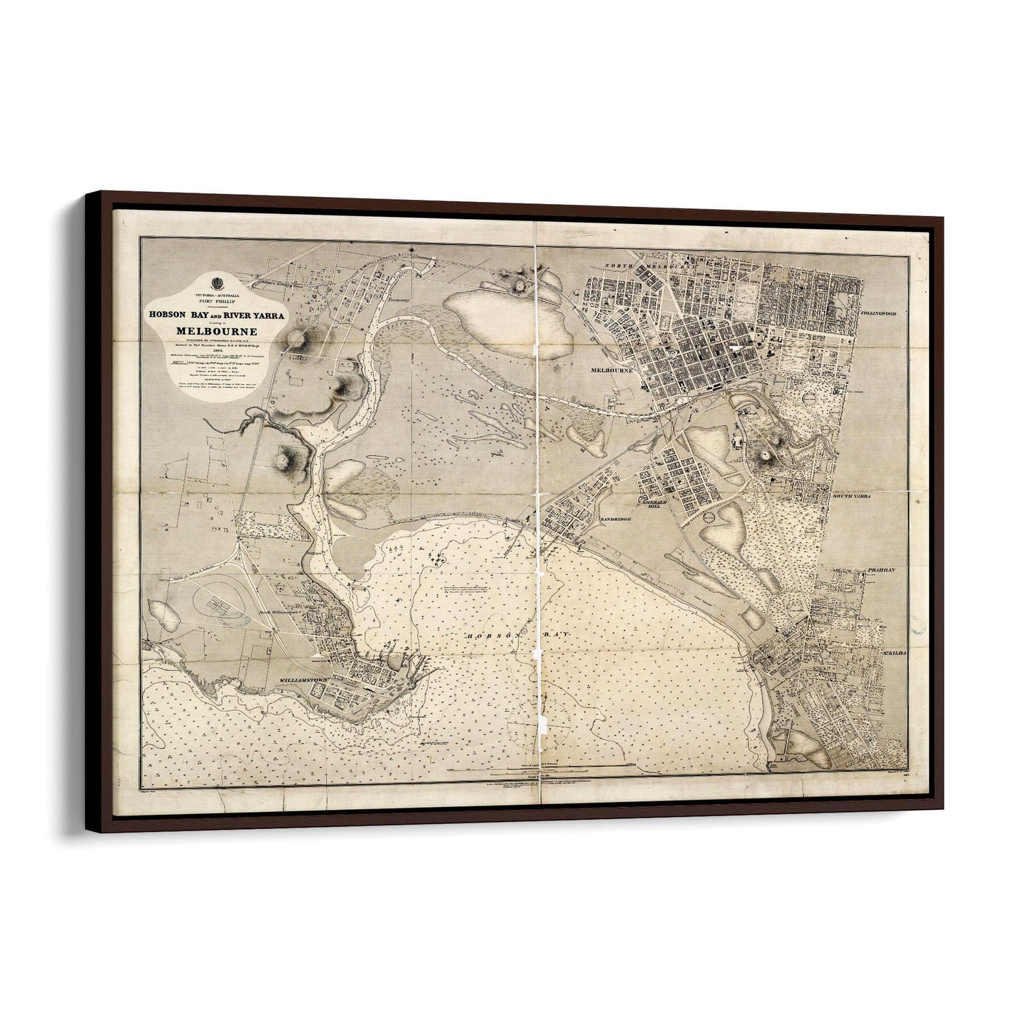 Melbourne Victoria Vintage Map Australia Wall Art #2 - The Affordable Art Company