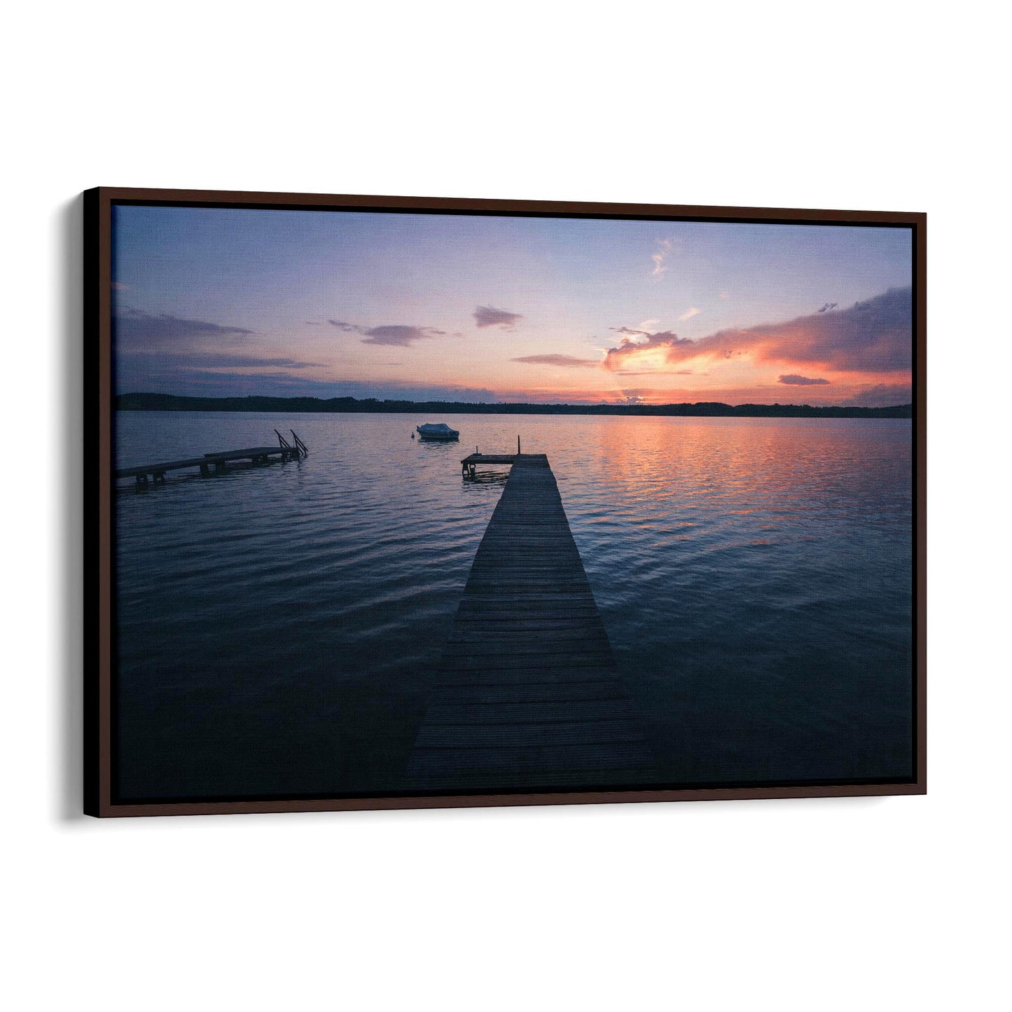 Sunset Pier Coastal Photograph Water Wall Art - The Affordable Art Company