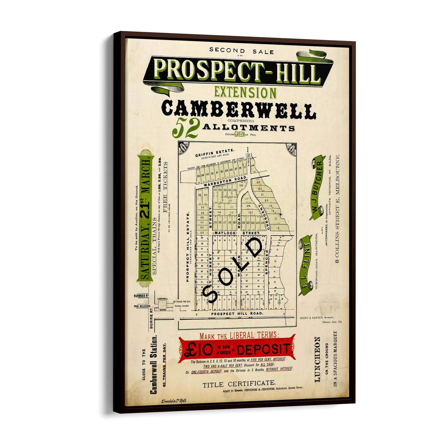Camberwell Melbourne Vintage Real Estate Ad Art #2 - The Affordable Art Company
