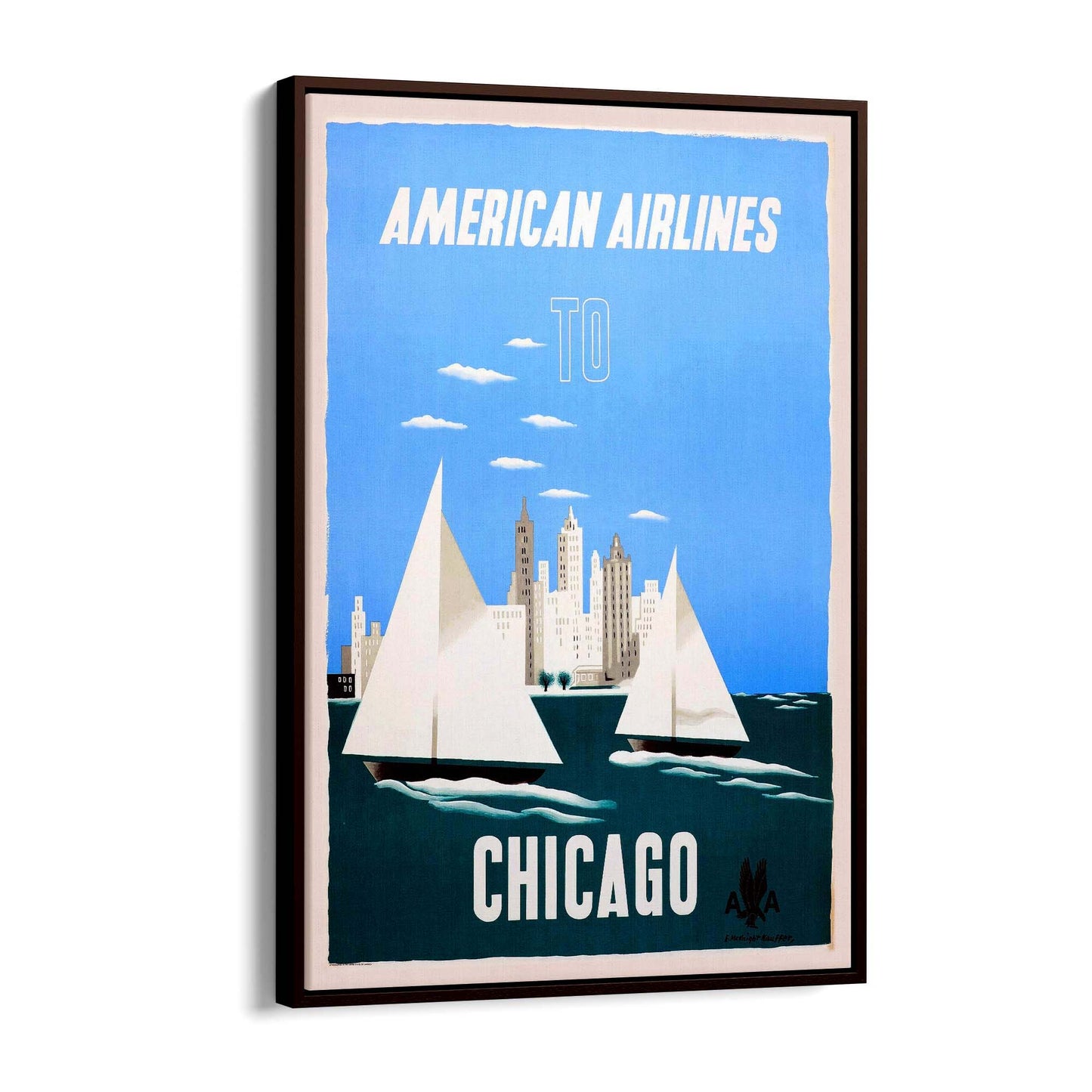 American Airlines - Chicago Vintage Travel Wall Art - The Affordable Art Company