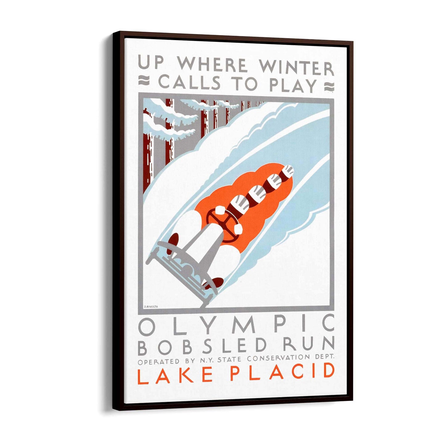 Olympic Bobsled Run Vintage Sports Advert Wall Art - The Affordable Art Company
