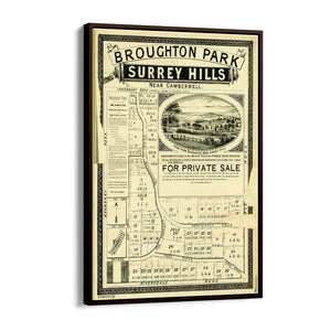 Surrey Hills Melbourne Vintage Real Estate Wall Art #1 - The Affordable Art Company