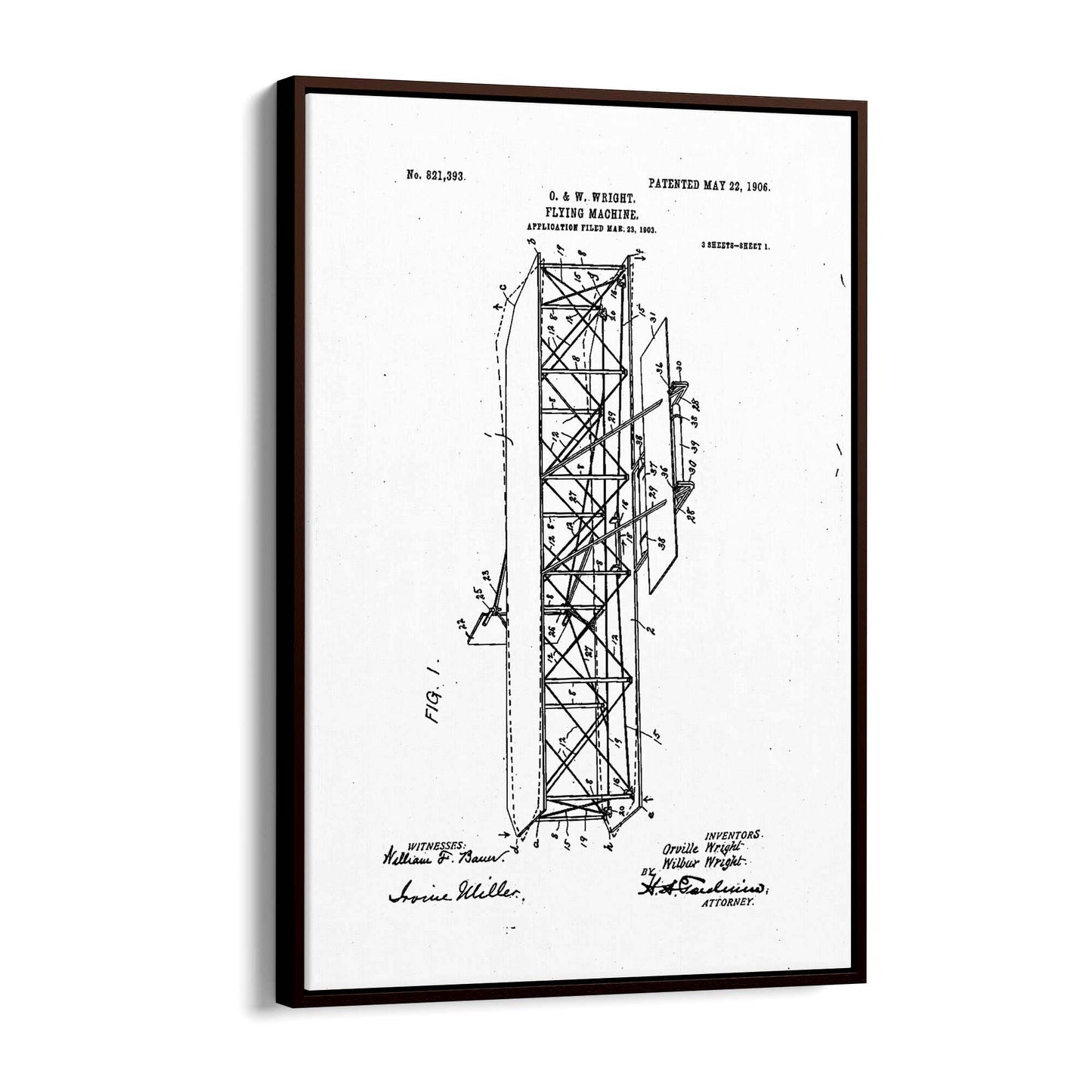 Airplane Patent Vintage Minimal Man Cave Wall Art #9 - The Affordable Art Company