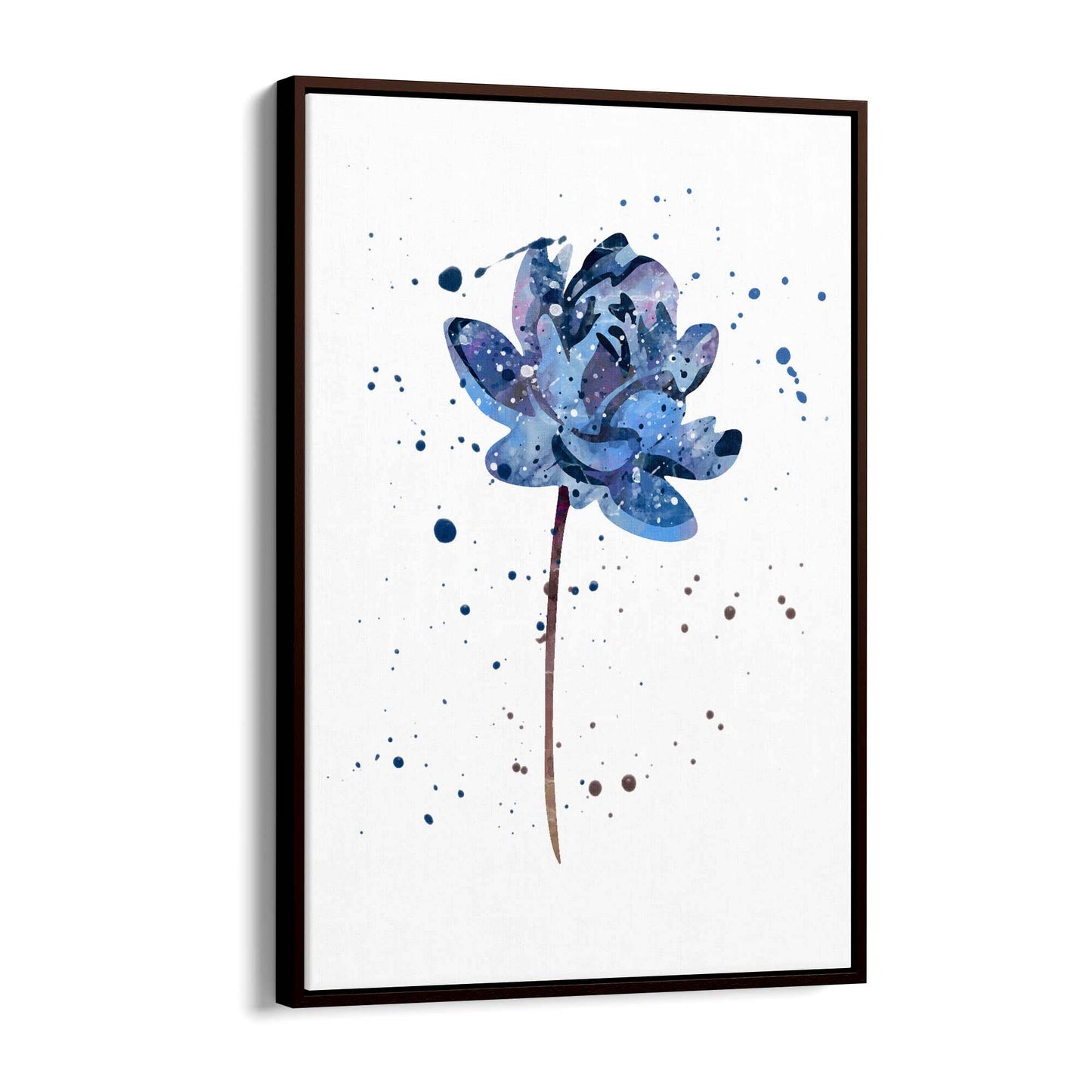 Scandi Blue Flower Design Minimal Kitchen Wall Art #3 - The Affordable Art Company
