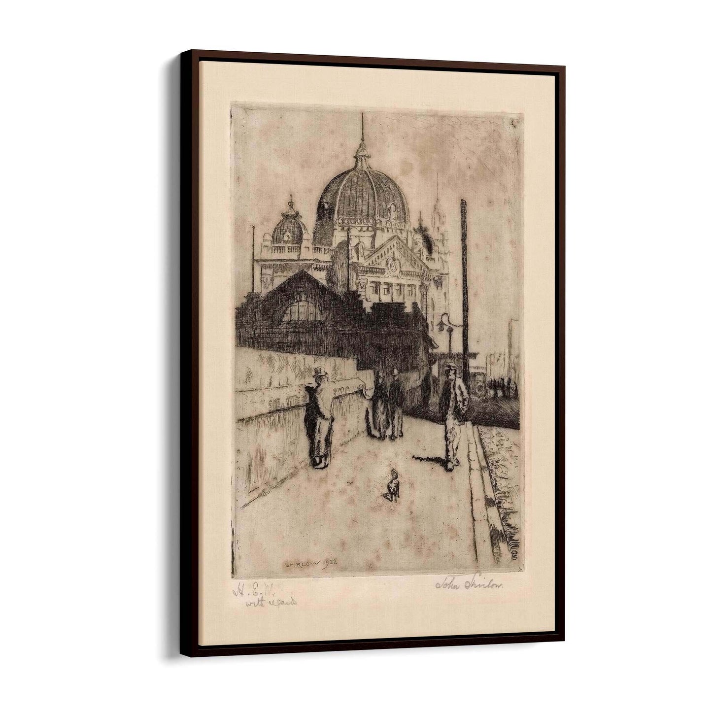 Flinders St Station Melbourne Vintage Drawing Art #2 - The Affordable Art Company