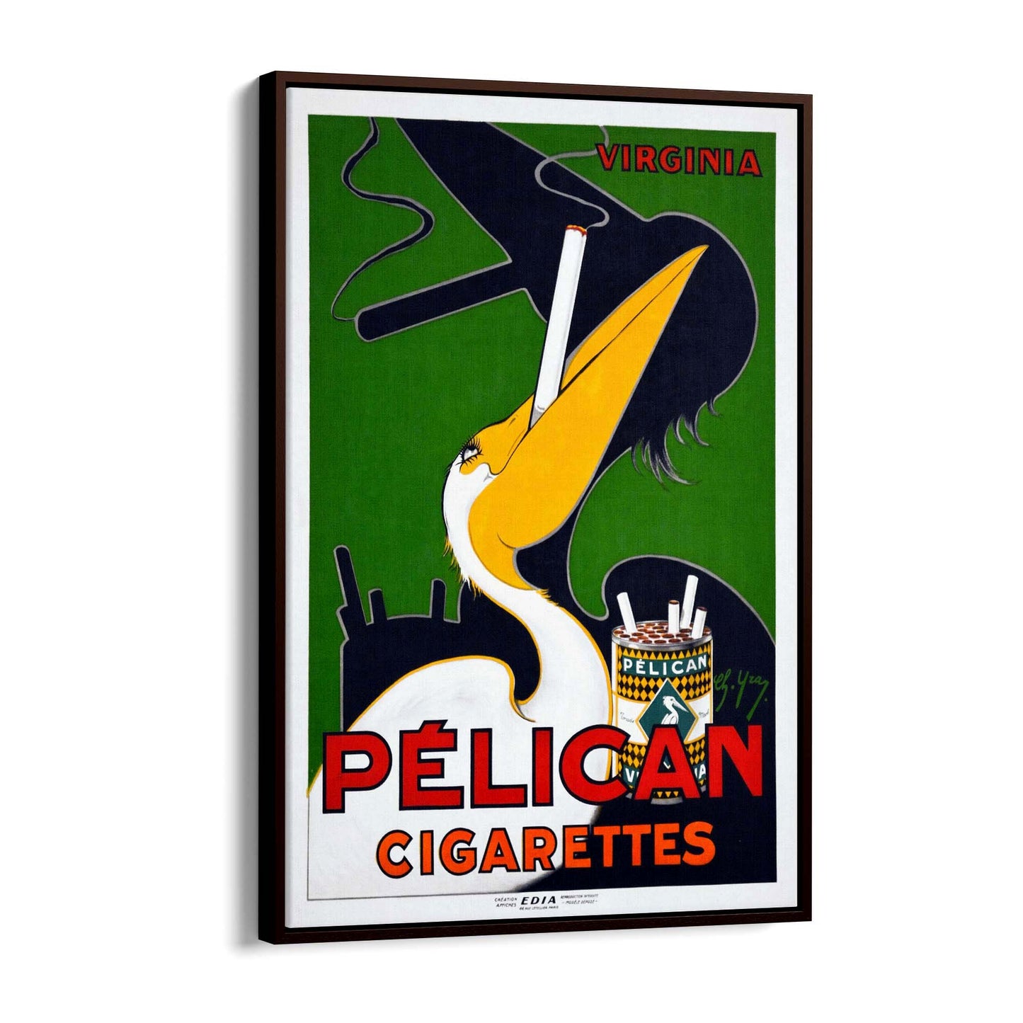 Pelican Cigarettes Vintage Advert Wall Art - The Affordable Art Company