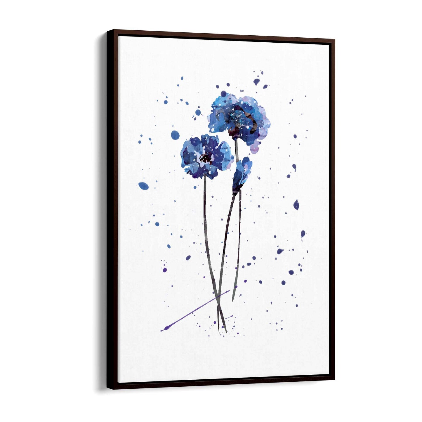 Scandi Blue Flower Design Minimal Kitchen Wall Art #1 - The Affordable Art Company
