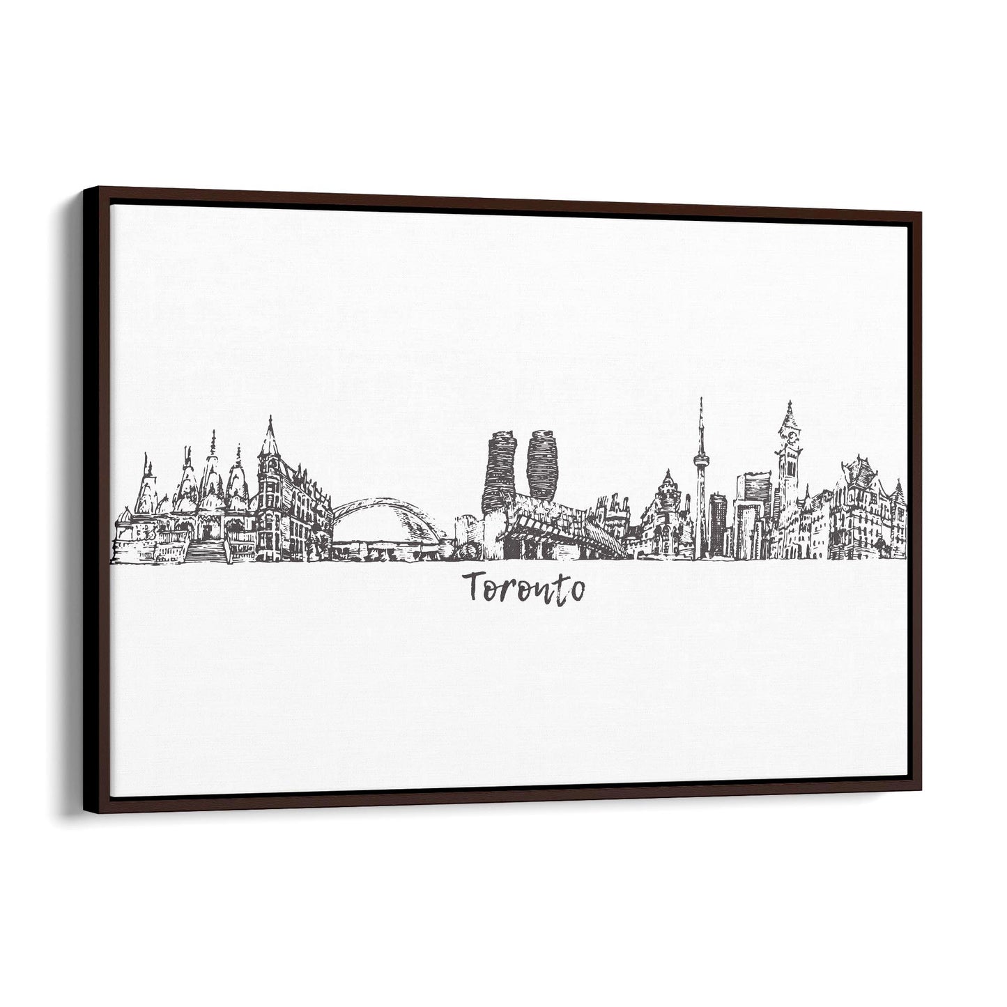 Toronto Canada Skyline Cityscape Drawing Wall Art - The Affordable Art Company