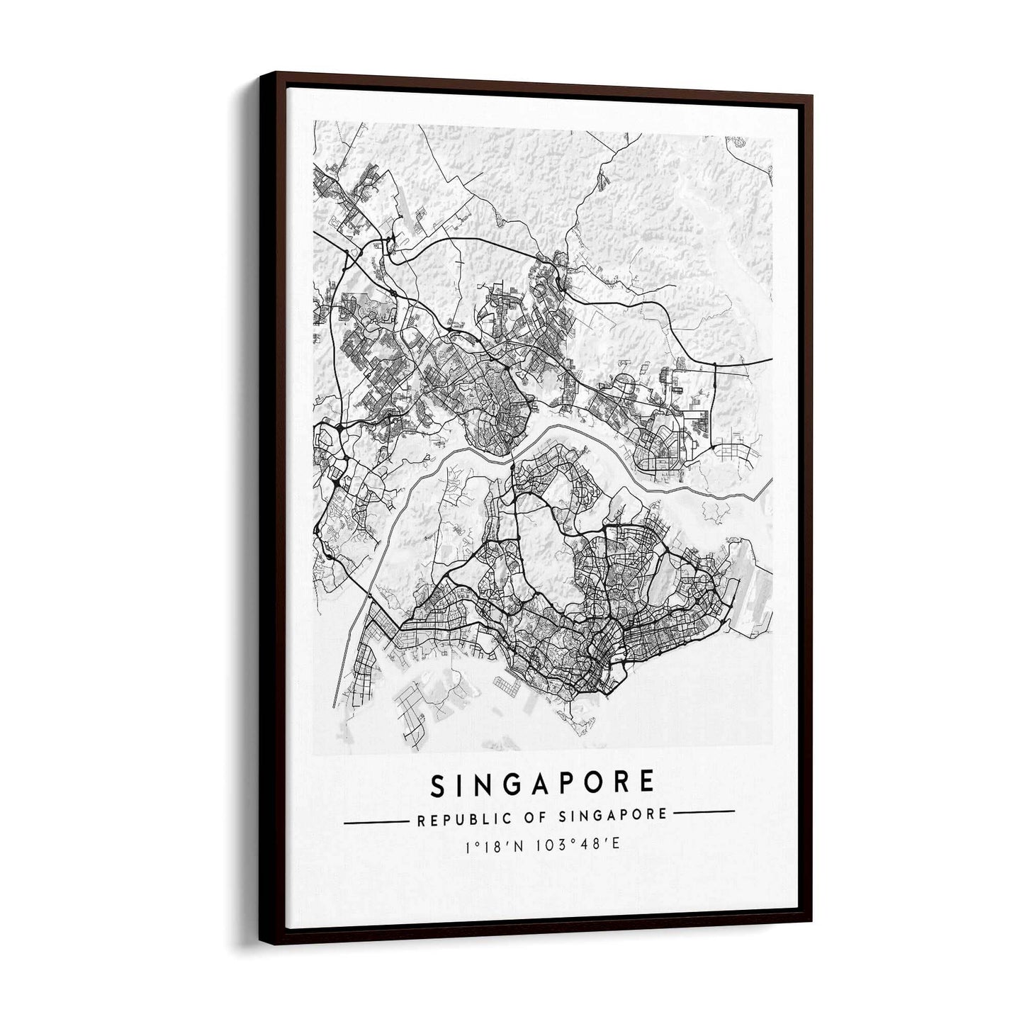 Singapore Minimal Map Wall Art - The Affordable Art Company