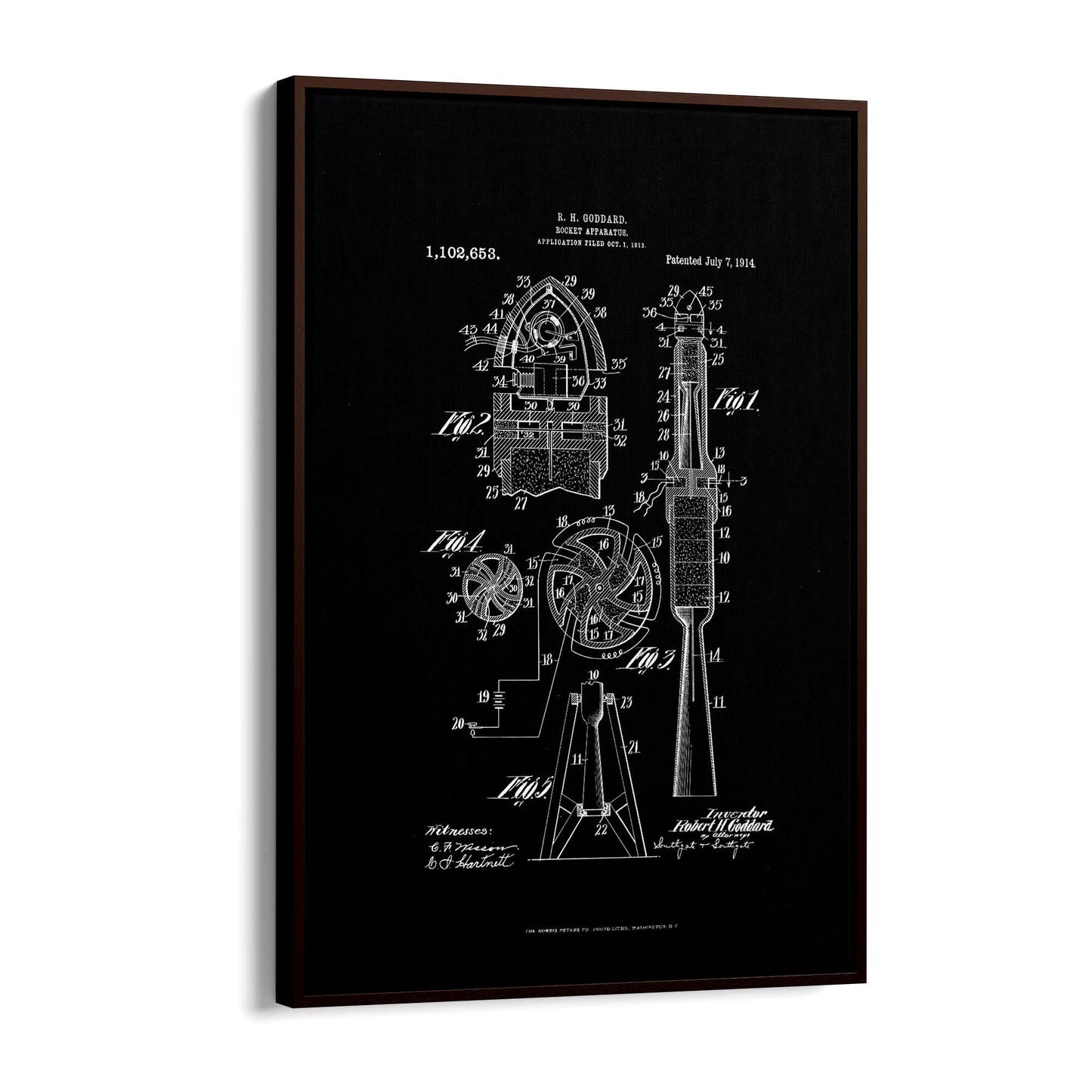 Vintage Rocket Patent Engineering Wall Art #1 - The Affordable Art Company