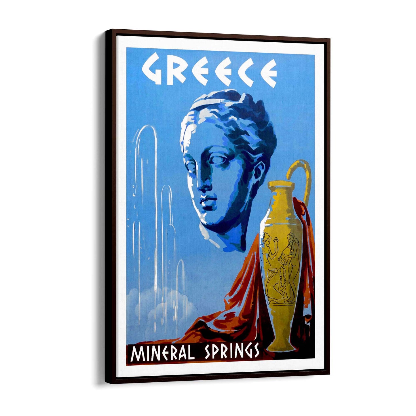 Mineral Springs Greece Vintage Travel Advert Wall Art - The Affordable Art Company