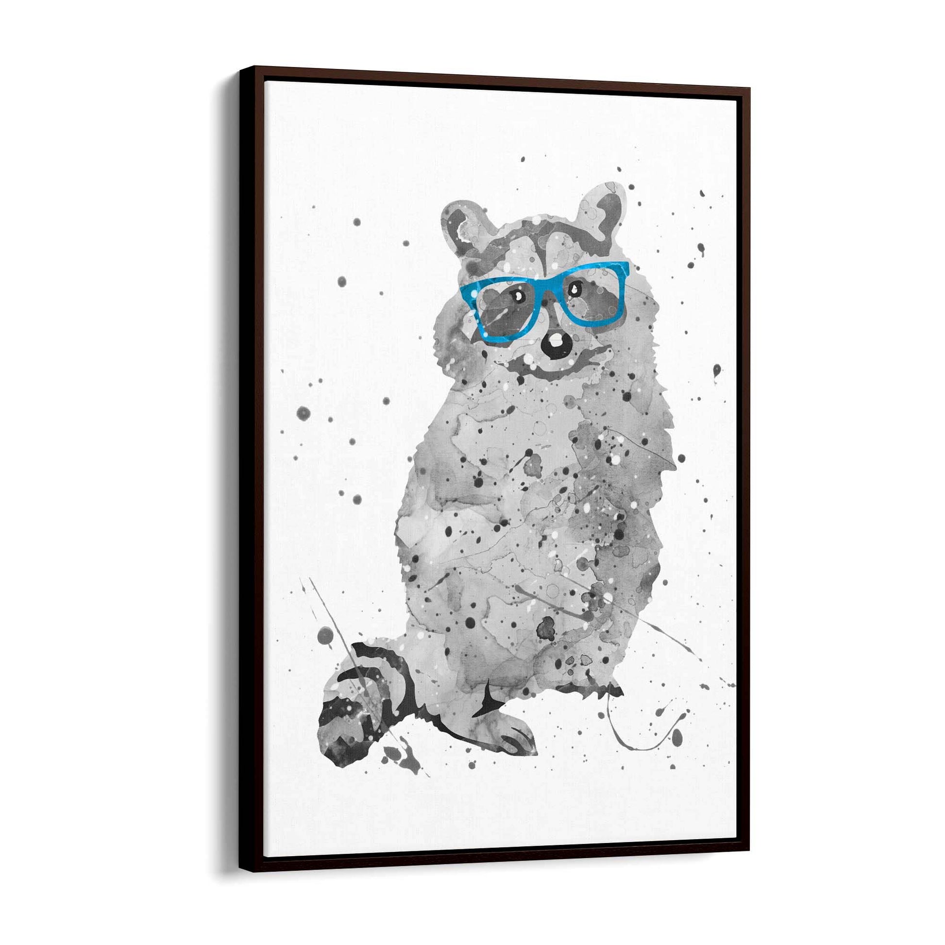 Raccoon Nursery Cartoon Cute Baby Wall Art - The Affordable Art Company