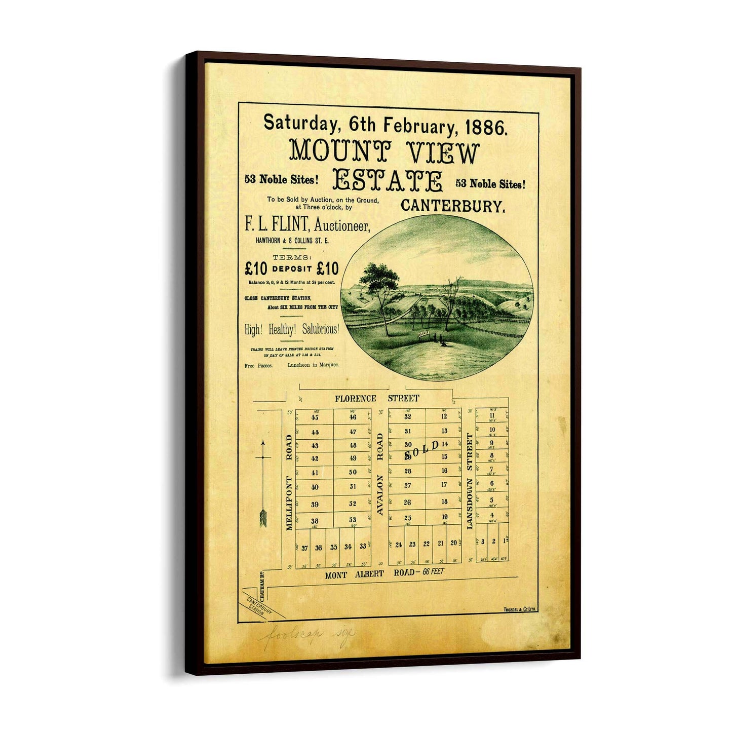 Canterbury Melbourne Vintage Real Estate Advert Art #2 - The Affordable Art Company