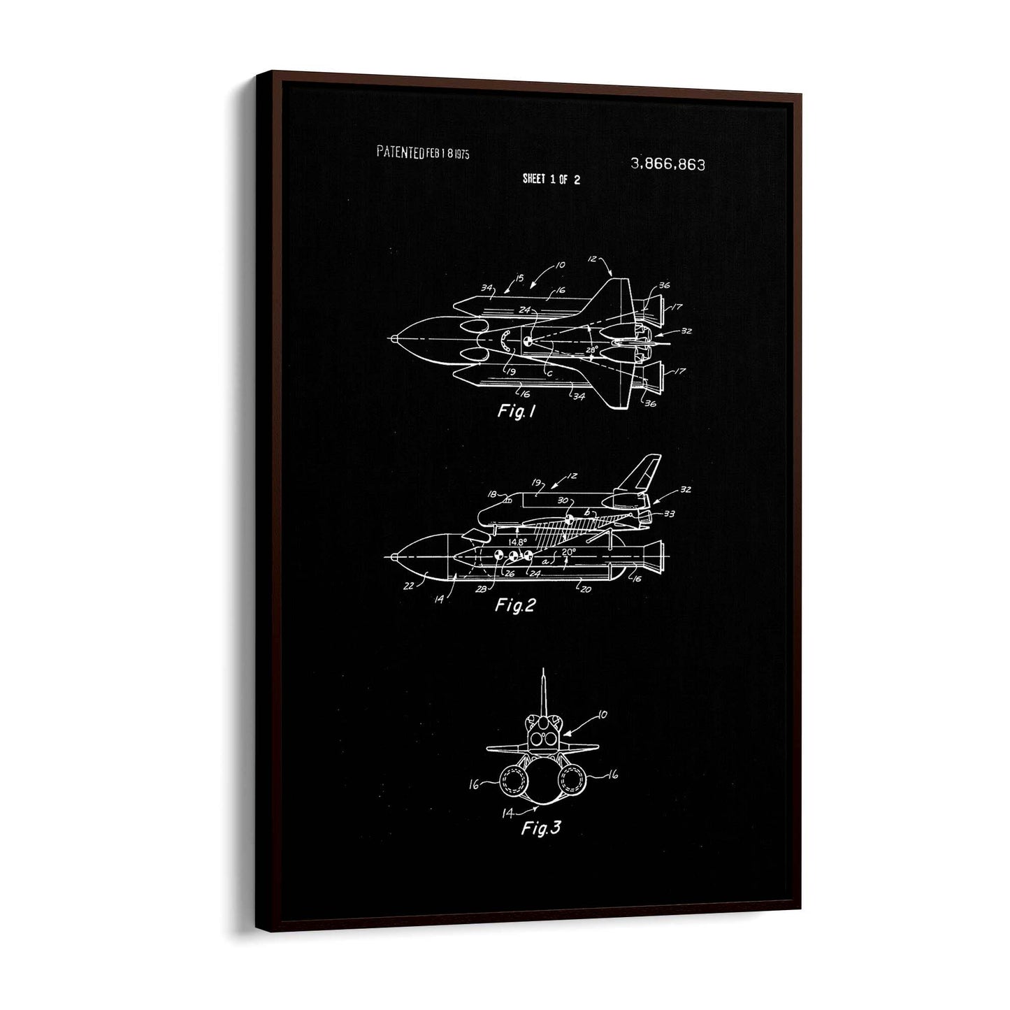 Vintage Space Shuttle Patent Wall Art #1 - The Affordable Art Company