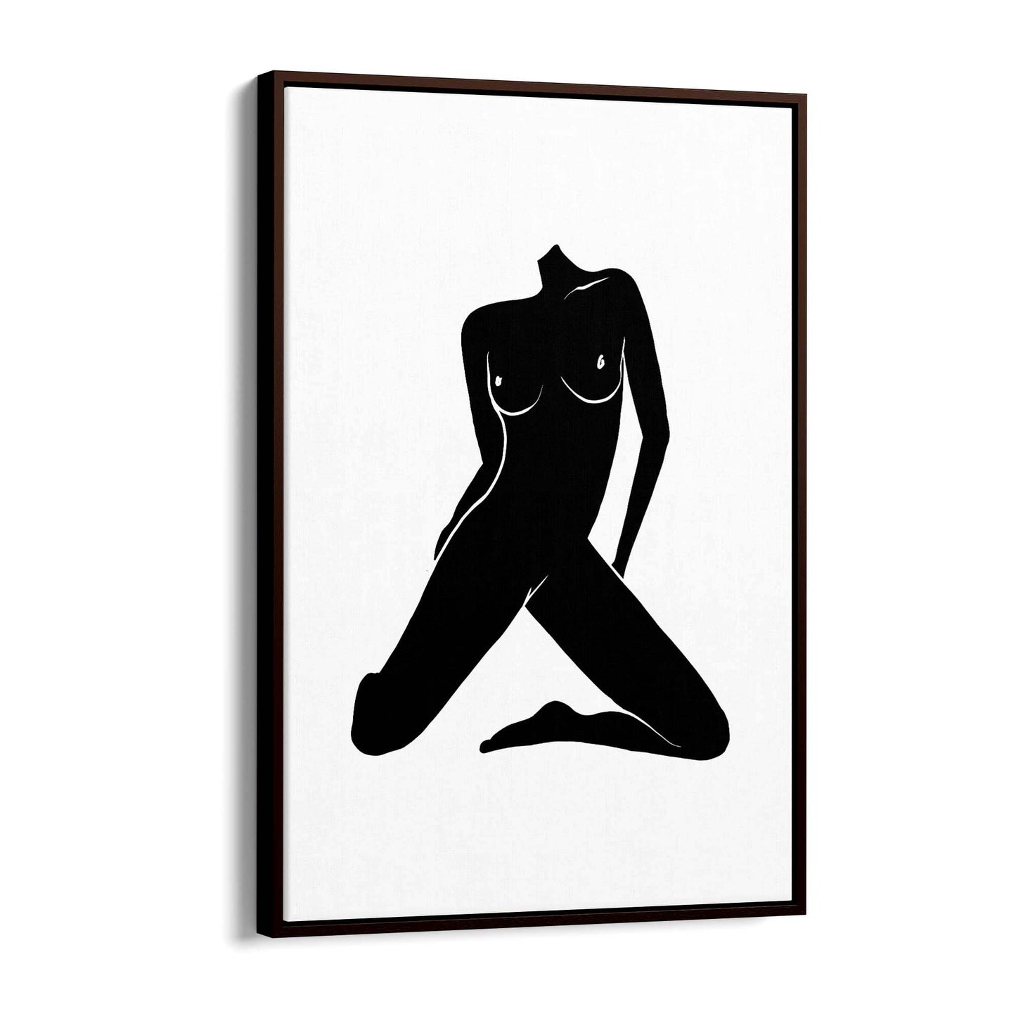 Nude Ink Abstract Painting Minimal Black Wall Art - The Affordable Art Company