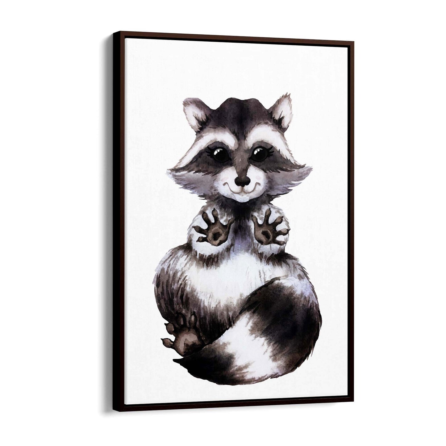 Cartoon Raccoon Cute Nursery Baby Animal Art - The Affordable Art Company