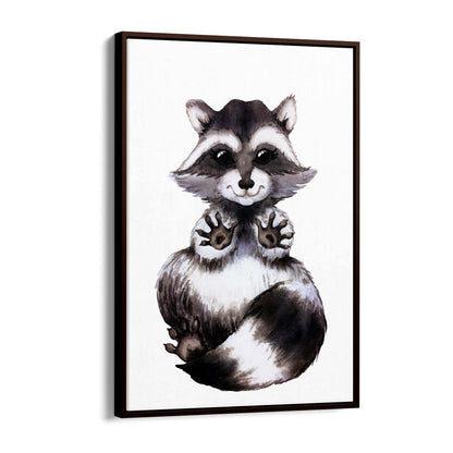 Cartoon Raccoon Cute Nursery Baby Animal Art - The Affordable Art Company