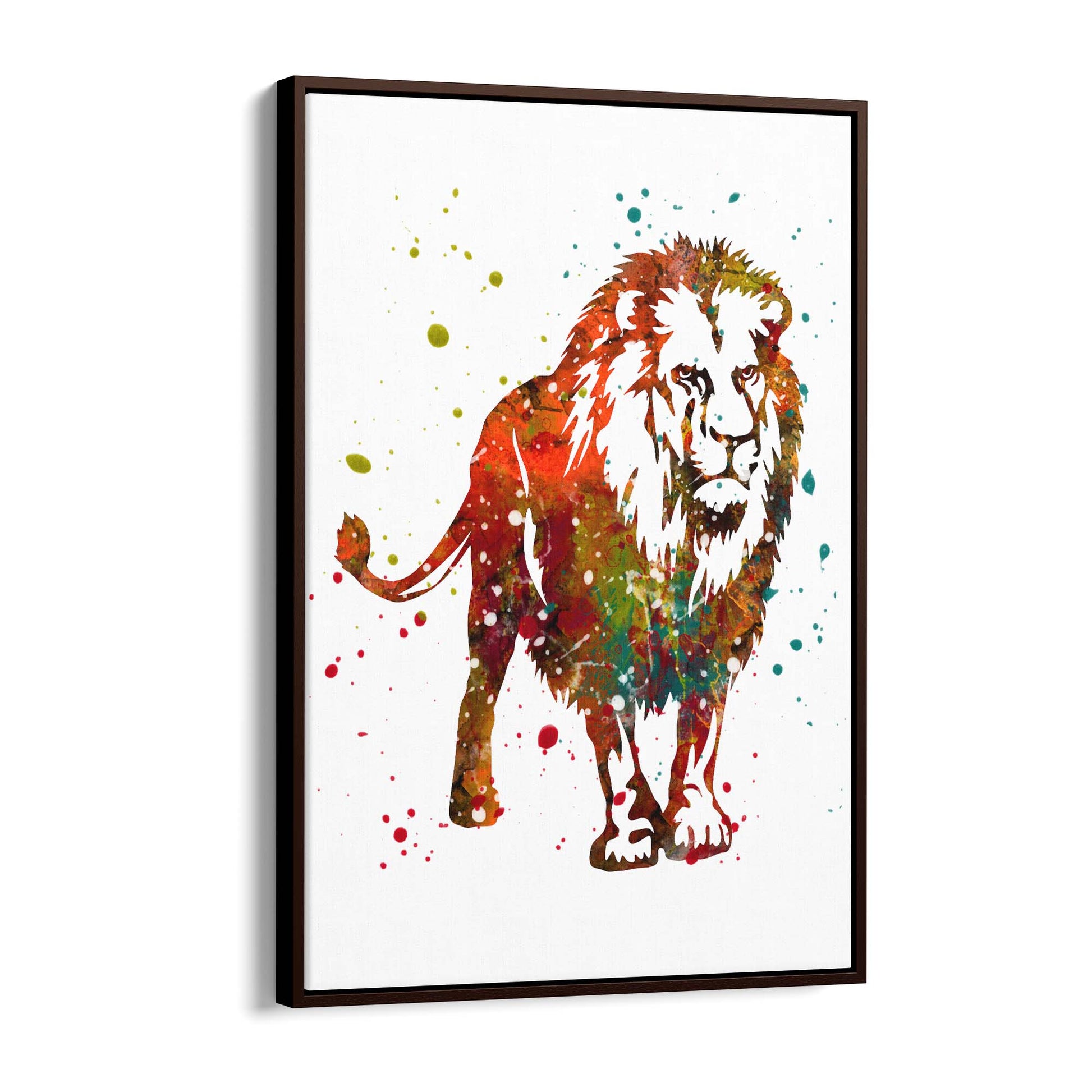 Lion Painting Safari Animal Minimal Wall Art - The Affordable Art Company
