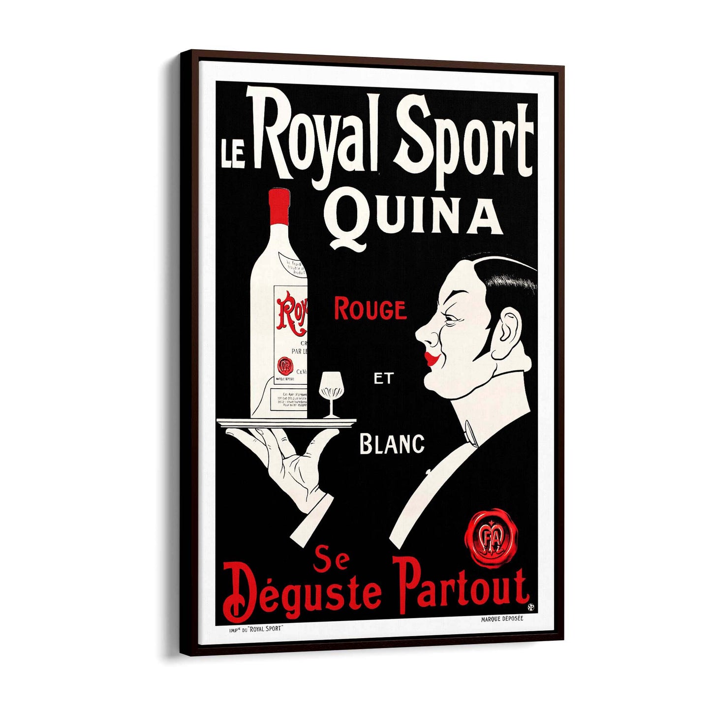 French Le Royal Wine Vintage Advert Cafe Wall Art - The Affordable Art Company