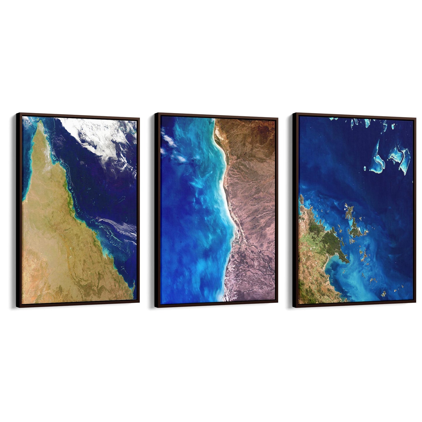 Set of Australian Satellite Photographs Wall Art - The Affordable Art Company