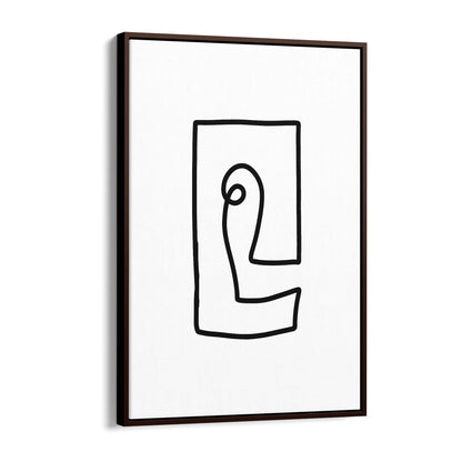 Squared Abstract Face Minimal Drawing Wall Art - The Affordable Art Company