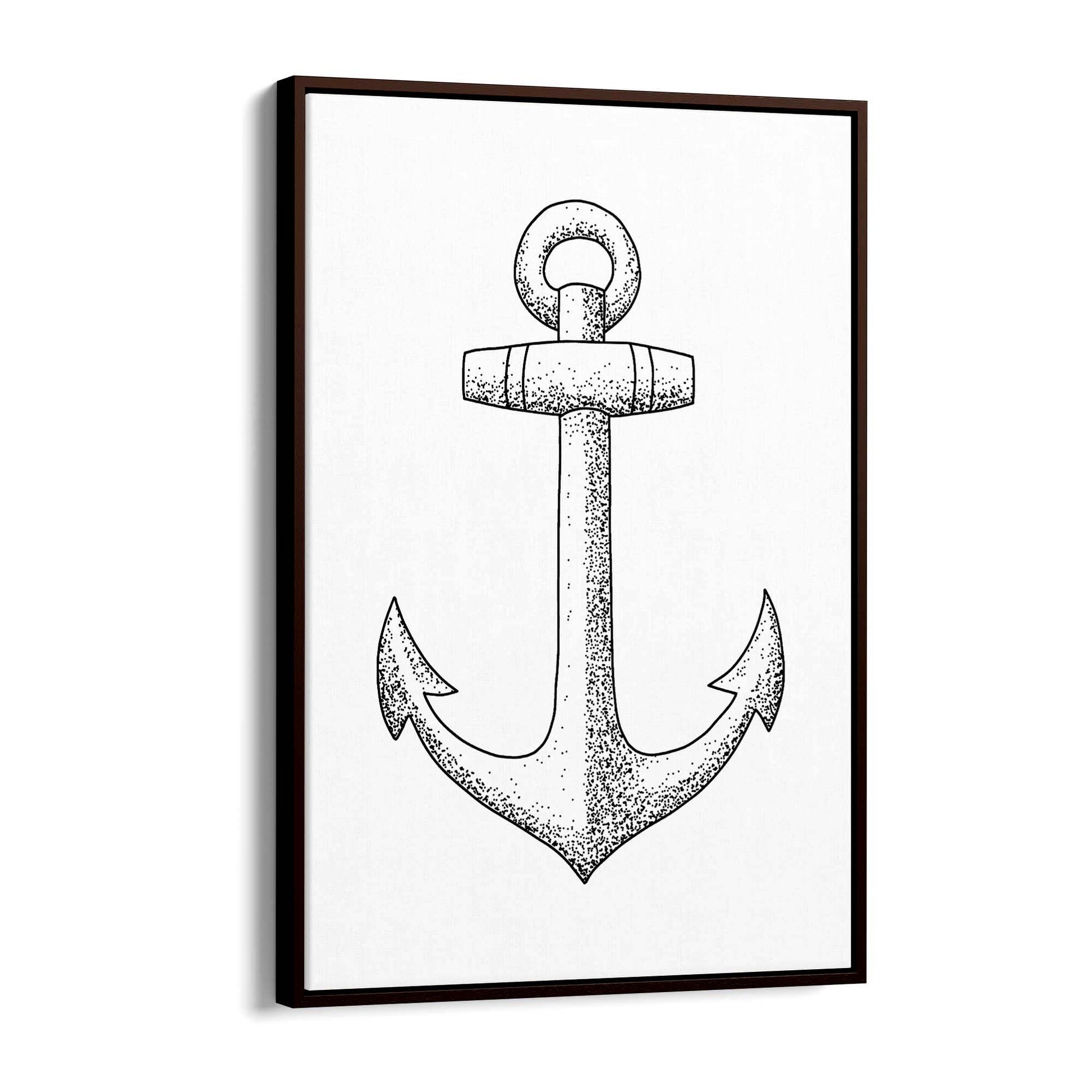 Anchor Drawing Nautical Coastal Bathroom Wall Art #2 - The Affordable Art Company