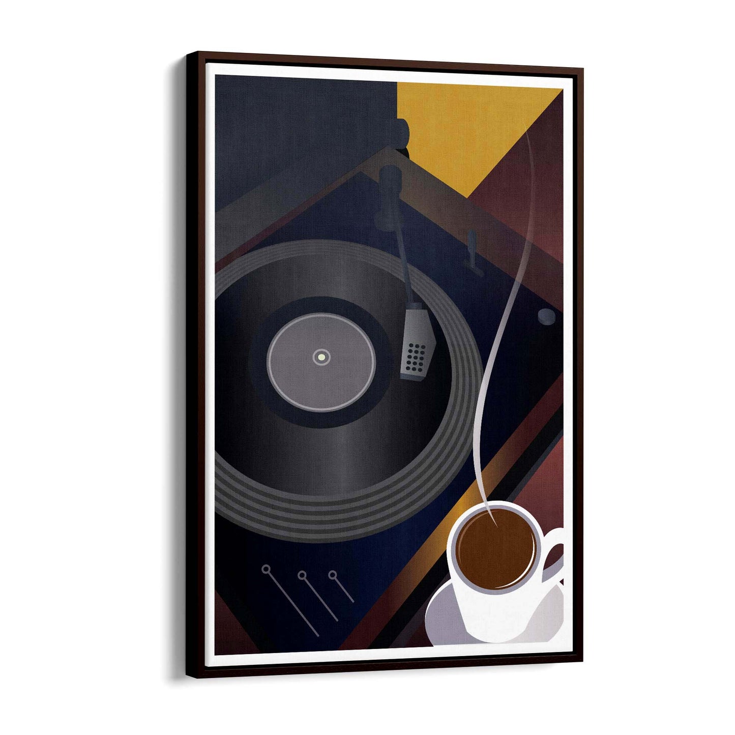 Art Deco Record Player Vintage Retro Wall Art - The Affordable Art Company