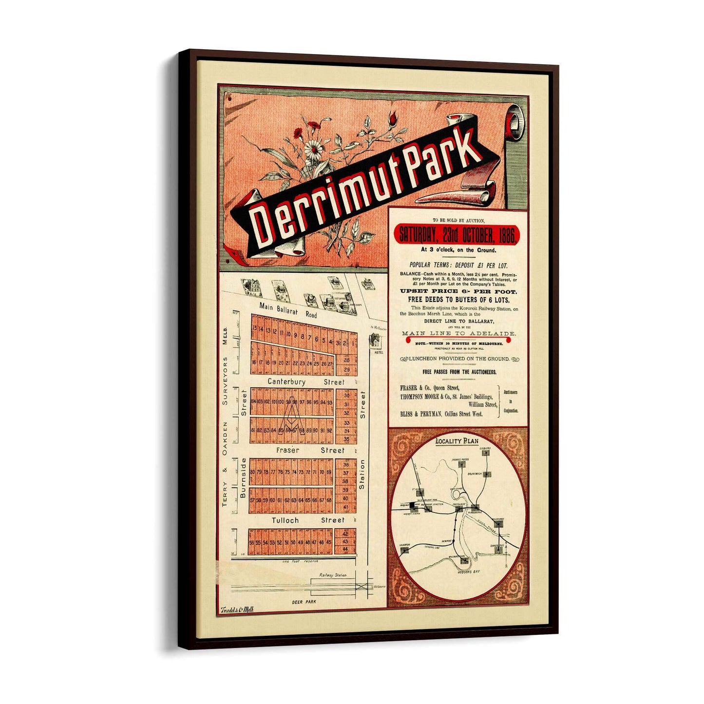 Derrimut Melbourne Vintage Real Estate Advert Art - The Affordable Art Company