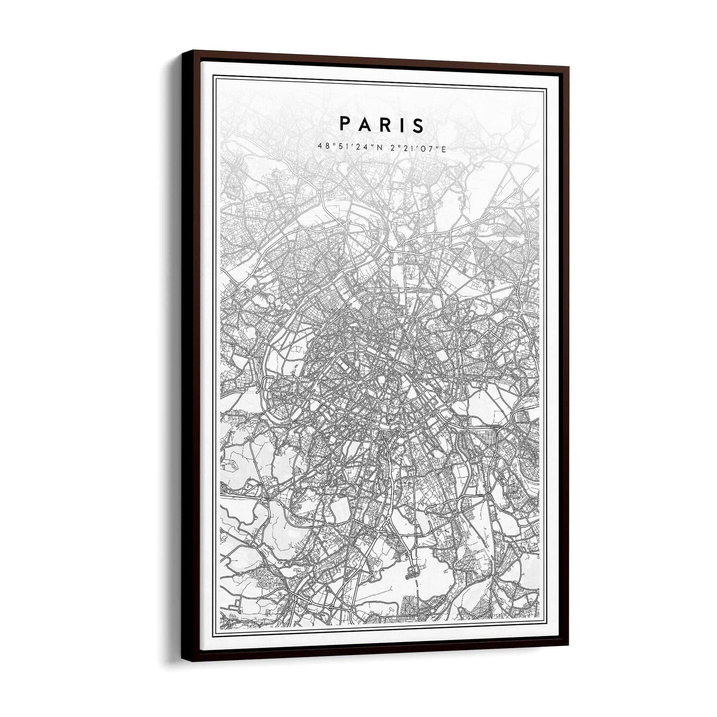 Paris France Minimal Map Travel Wall Art - The Affordable Art Company