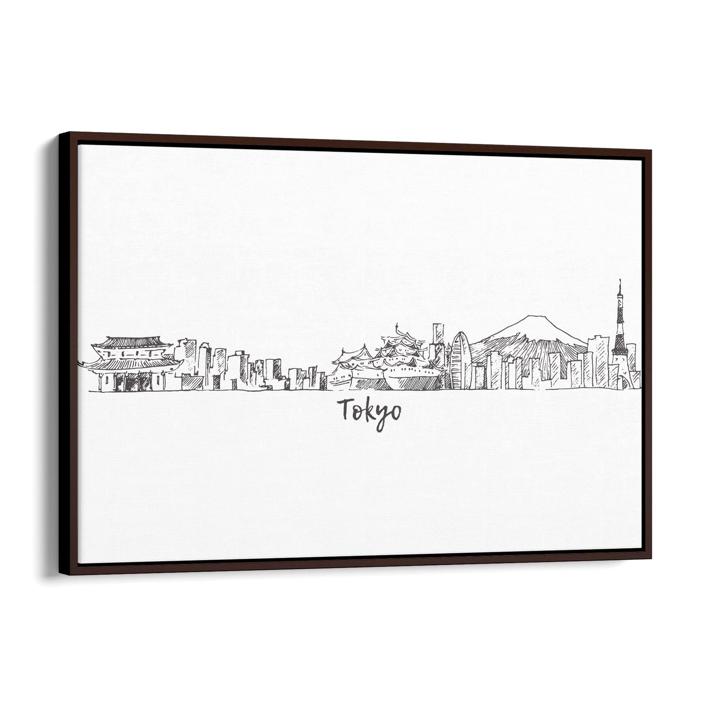 Tokyo Japan Cityscape Drawing Travel Wall Art #2 - The Affordable Art Company