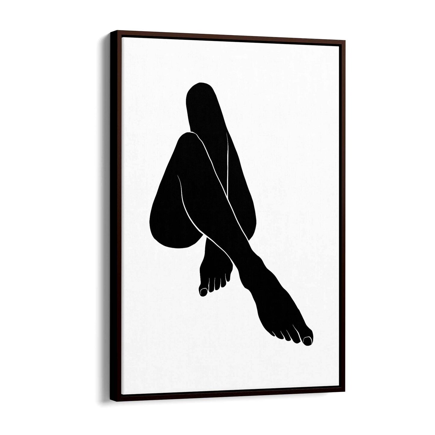 Nude Female Form Abstract Minimal Black Wall Art #1 - The Affordable Art Company