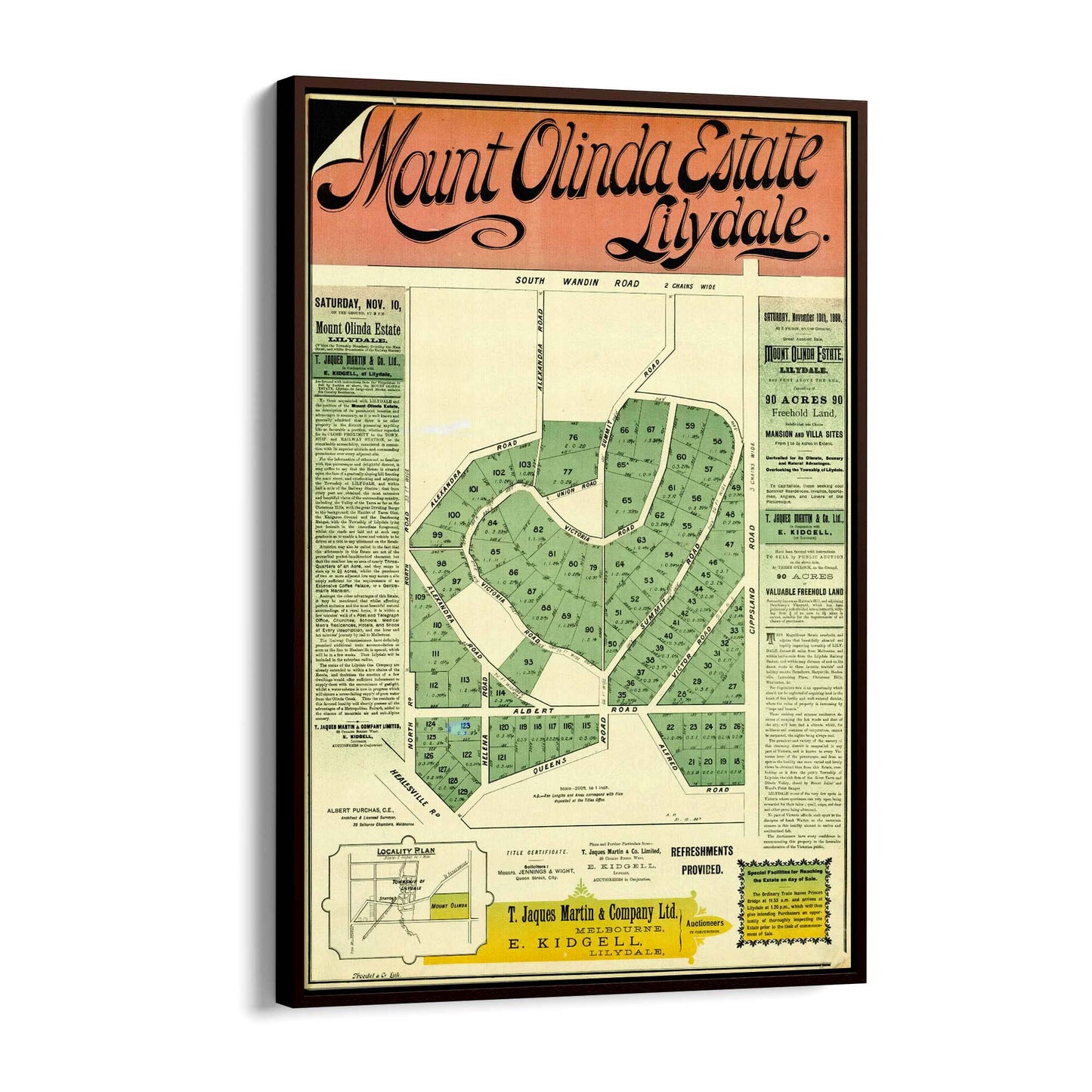 Lilydale Victoria Vintage Real Estate Advert Wall Art #2 - The Affordable Art Company